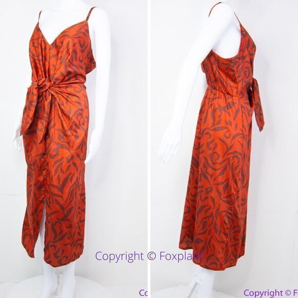 NEW Eloquii Tie Front‎ animal Printed Midi Dress, women's plus size 22 - Picture 2 of 16